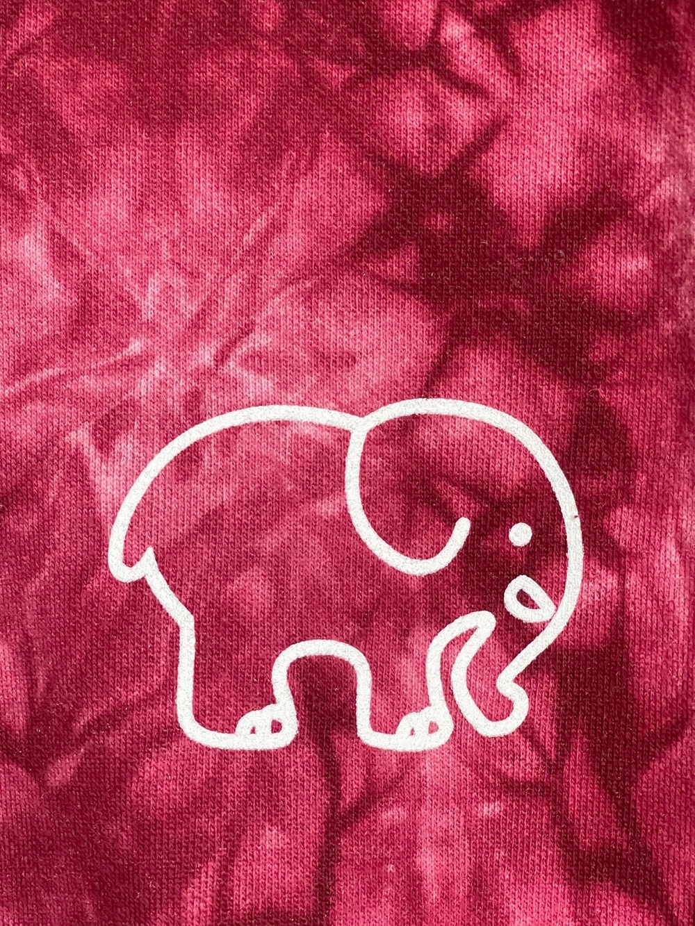 Ivory Ella Tie Dye Elephant Hoodie Sweatshirt Burgundy Maroon | Size M - Picture 4 of 7